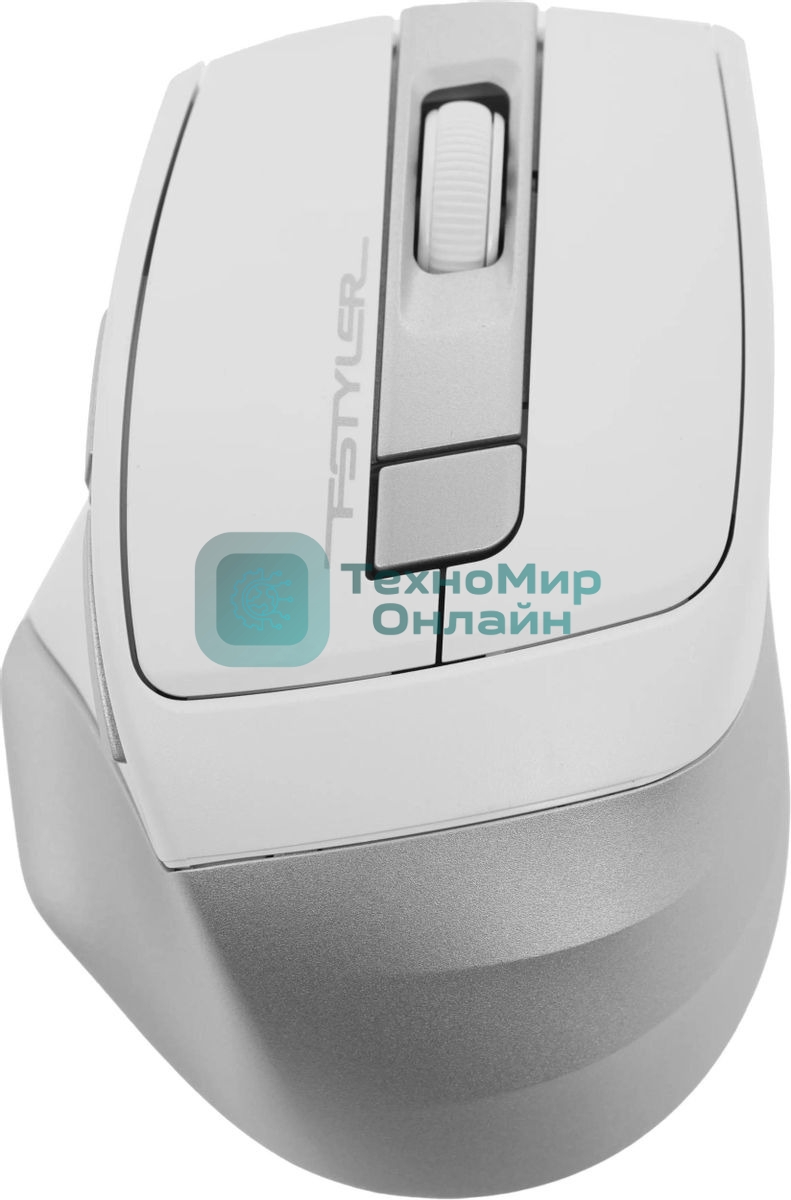 Мышь беспроводная A4Tech Fstyler FG35 серебристый/белый, 2000 dpi, радиоканал, USB, кнопки - 6