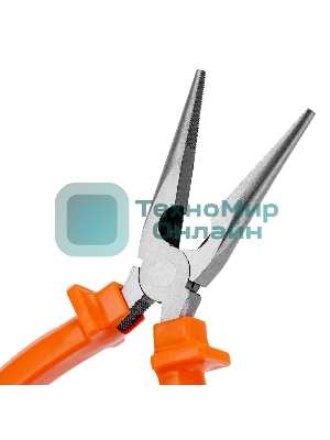 Длинногубцы Sparta Classic, 180 мм, прямые шлифованные, пластмассовые рукоятки