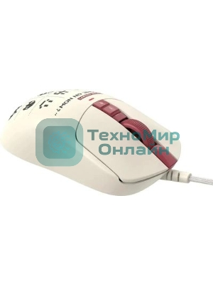 Мышь беспроводная/проводная A4Tech Bloody R72 Ultra Duo белый/красный/рисунок, 20000 dpi, USB Type-A/Type-C, радиоканал, кнопки-7