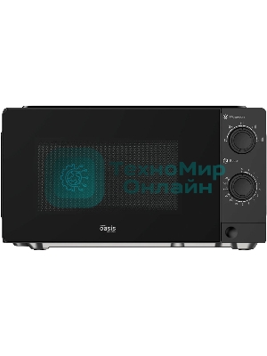 Микроволновая печь Oasis MW-70XB черный, 20 л, 700 Вт, переключатели - поворотный механизм