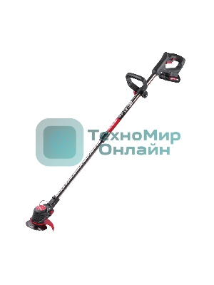 Триммер аккумуляторный Победа ТА 200, 20/21В, с 1 акб 1,5Ач и зу, макс 145мм, пластик. ножи (10шт) + мет. диск 40Т, телескоп