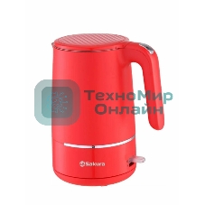 Чайник электрический Sakura SA-2176R красный, 1.7 л, 1800 Вт