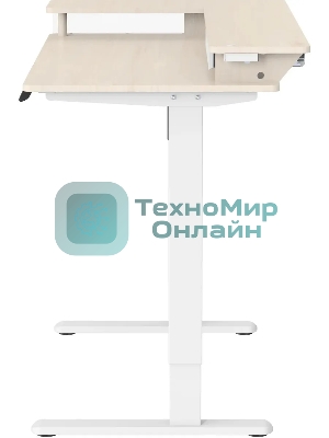 Стол для компьютера Cactus CS-EDL-DWT столешница ДСП светлый дуб каркас белый 120x71x60см