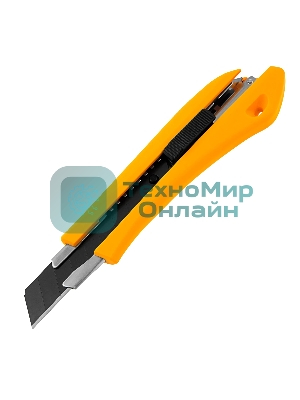 Нож Denzel 18 мм, сменное лезвие, SK4, метал. направляющая, нажимной фиксатор