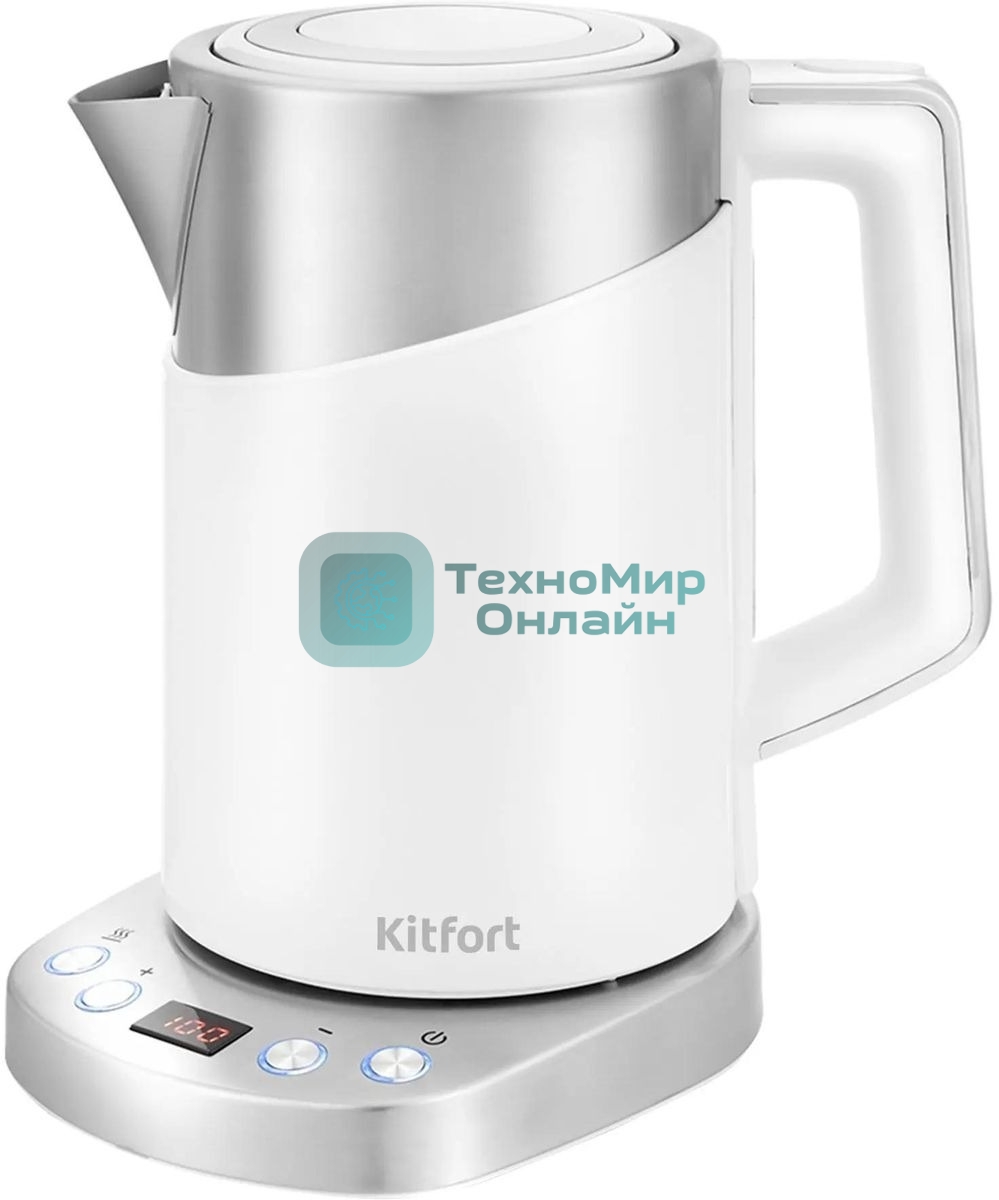 Чайник электрический Kitfort КТ-660-1 1.7л. 2200Вт белый (корпус: пластик)
