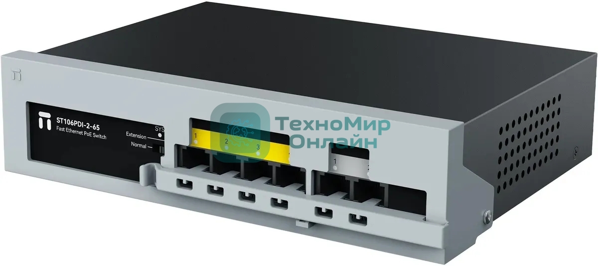 Коммутатор Netis ST106PDI-2-65 6x100Мбит/с 4PoE 65W неуправляемый