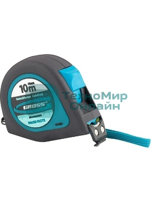 Рулетка Gross 31105 ''ergonomisch'' 10 м x 25 мм магнитный обрезиненный зацеп