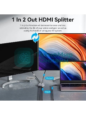 Переключатель - разветвитель Vention HDMI v2.1 двунаправленный 2x1/1x2
