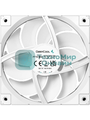 Вентилятор для корпуса DEEPCOOL FT12 белый, 120 мм, 2150 об/мин, 32 дБ, 4 pin