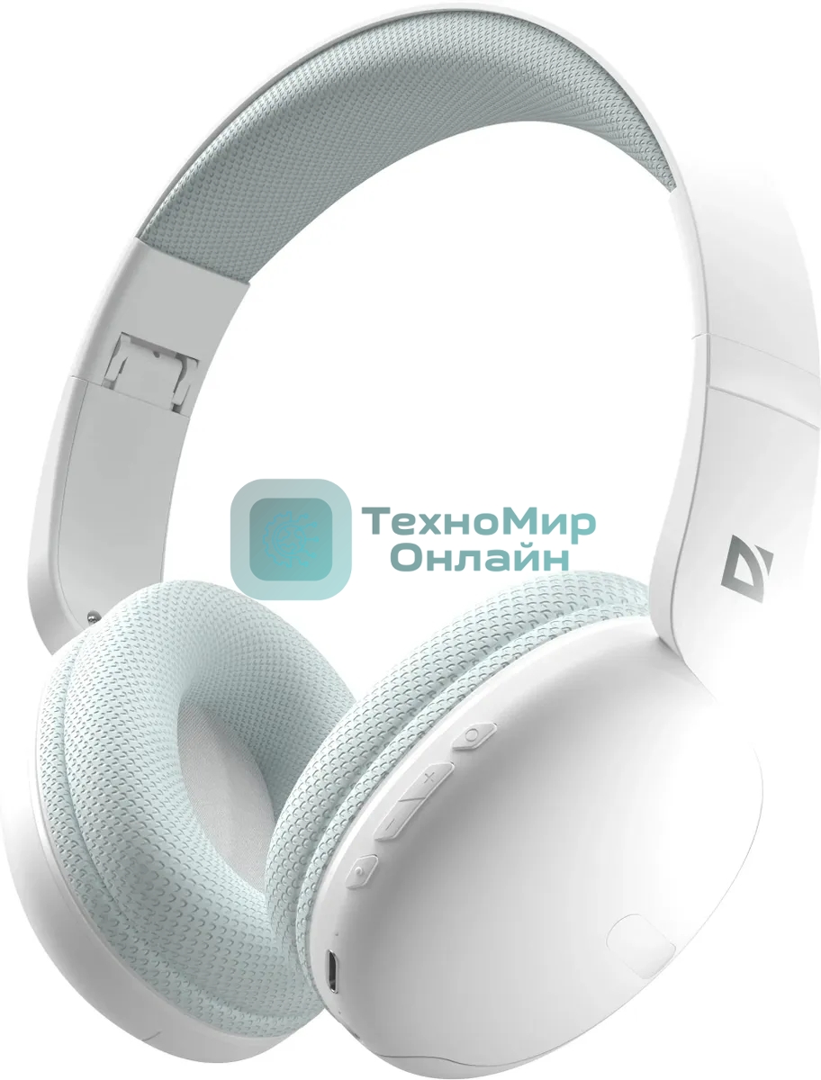 Беспроводные/проводные наушники Defender FreeMotion B480 белый, накладные, Bluetooth + проводной, складная конструкция, до 8 ч