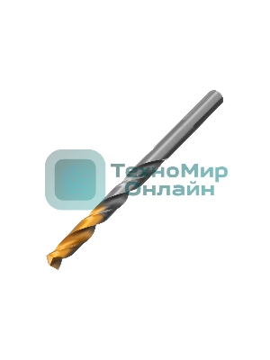 Сверло спиральное по металлу Denzel 7,5 x 109мм, Р6М5, Golden Tip