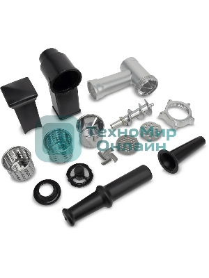 Мясорубка электрическая Vitek VT-3646 серебристый, 2000 Вт, 1.8 кг/мин, реверс, защита от перегрузки, насадки - 6