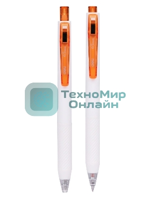 Ручка гелевая автоматическая Deli EG22-OR белый/оранжевый, d=0.5мм, оранжевые чернила, коробка