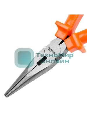 Длинногубцы Sparta Classic, 180 мм, прямые шлифованные, пластмассовые рукоятки