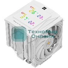 Кулер для процессора Thermalright Royal Knight 120 Digital White (4-pin PWM, LED temp., 162mm, Ni/Cu, 6x6mm, 2x120mm, 80.45CFM/56.36CFM, 29.4dBA/28.4dBA, 2150RPM/1900RPM, S: 1200, 1700, 1851, 115X, 2011, 2066, AM4, AM5, white)