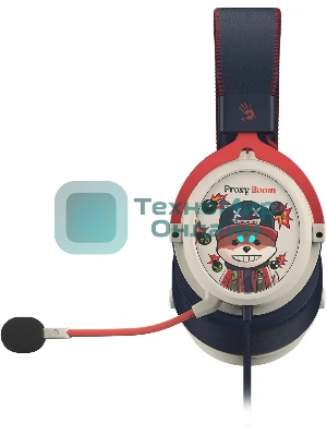 Гарнитура Bloody M595 Proxy Boom бежевый/чёрный, проводная, съёмный микрофон, подсветка