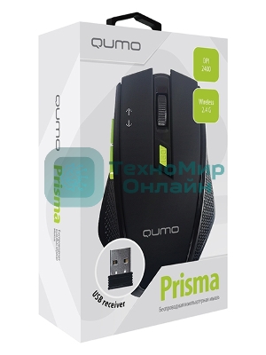Мышь беспроводная Qumo Office Prisma Black M85 черный, 2400 dpi, радиоканал, USB, кнопки - 7