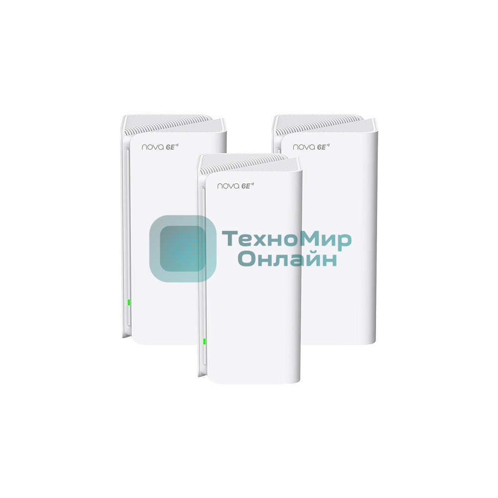 Трехдиапазонная гигабитная Wi-Fi Mesh система Tenda MX21 Pro (3-pack) AXE5700, 2,4/5/6 ГГц, до 5665 Мбит/с, 3x1 Гбит/с
