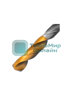 Сверло спиральное по металлу Denzel 7,5 x 109мм, Р6М5, Golden Tip