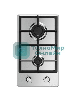 Газовая варочная панель Kuppersberg TS 38 X, High-Tech, 30 см, автоматический электроподжиг, газ-контроль, механическое управление, конфорки REMAY, цвет нержавеющая сталь, цвет фурнитуры черный/нержавеющая сталь