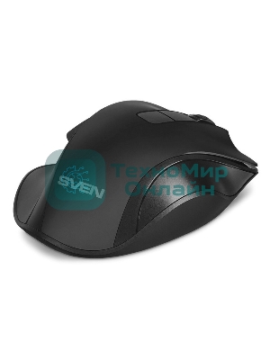 Мышь беспроводная SVEN RX-525SW черная (бесшумн. кл., 5+1кл. 600-1400DPI, Soft-touch, блист.)