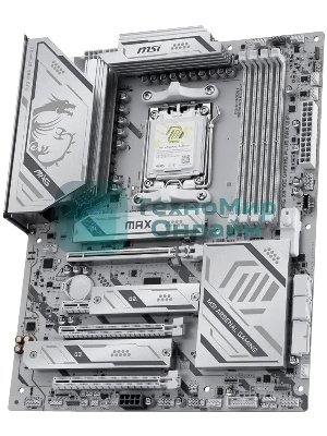 Материнская плата MSI MAG X870E GAMING PLUS MAX WIFI, AM5, AMD X870E, 4xDDR5 (до 256 ГБ), 4xSATA, 3xM.2 (1xPCIe 5.0, 2xPCIe 4.0), 1xPCIe 5.0 x16, 1xPCIe 4.0 x16, 1xPCIe 3.0 x16, 1xPCIe x1, 1xHDMI, 1x5Gb LAN, Wi-Fi 7, Bluetooth 5.4, 1xUSB-C 40Gbps (USB4), 1xUSB-C 20Gbps, 2xUSB-A 10Gbps, 2xUSB-A 5Gbps, 4xUSB-A 2.0, 3x3.5 мм + S/PDIF оптический, 7.1, белый, ATX