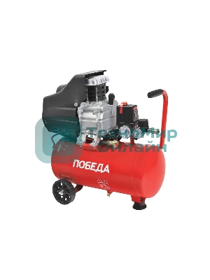 Компрессор поршневой масляный Победа KM 24-230, 230 л/мин, 8 бар, 1500 Вт, 24 л, быстросъемный 1/4