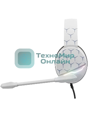 Гарнитура Oklick HS-L710G белый/чёрный, проводная, USB, подсветка