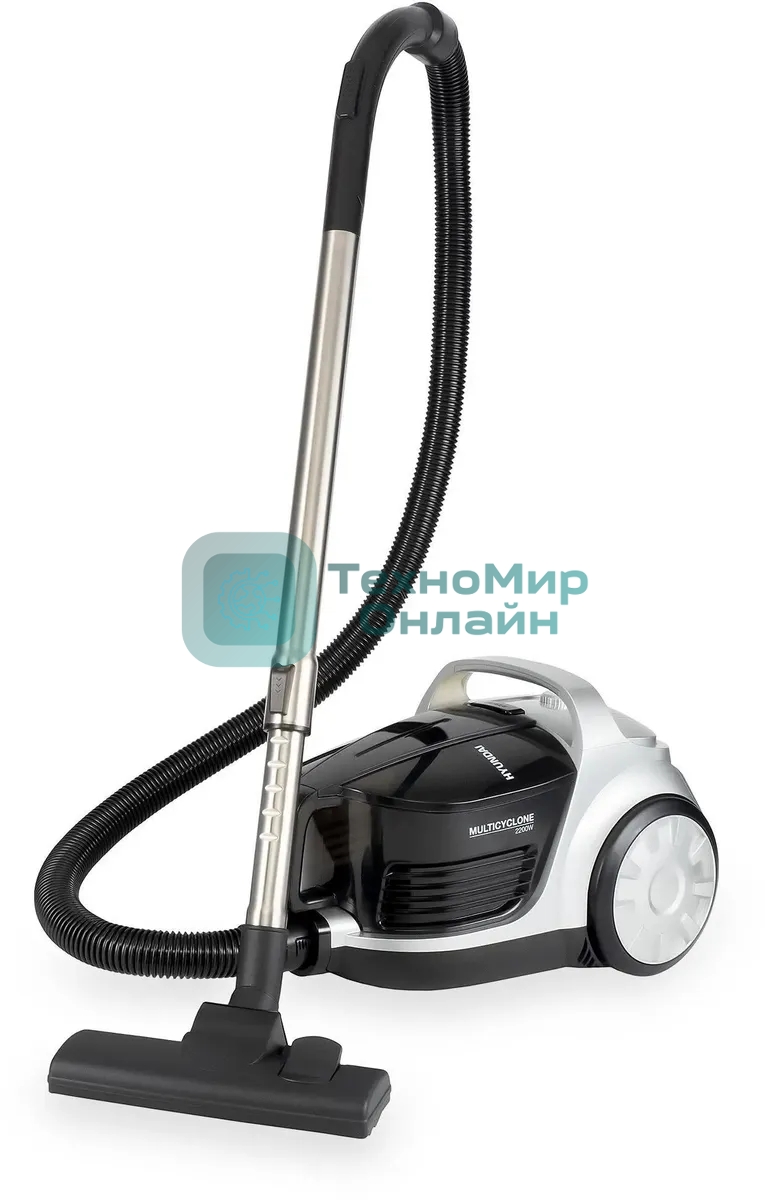 Пылесос Hyundai HYV-C2650 черный/серебристый, 380/2200 Вт, уборка сухая, пылесборник контейнер 3.5 л