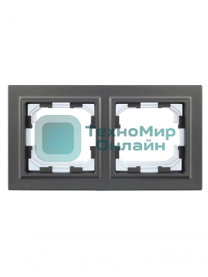 Рамка 2-местная IEK BRITE РУ-2-БрС-44 IP44 сталь