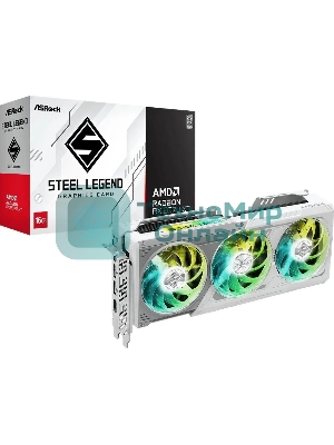 Видеокарта ASRock Radeon RX 9070 XT Steel Legend 16GB RX 9070XT, HDMI, DP*3, 16G, D6