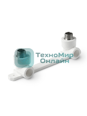 Планка монтажная с водорозетками полипропиленовая 20 х 1/2' НР для смесителя белая PRO AQUA