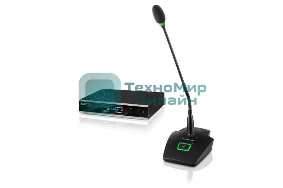 Беспроводная система SL DW Sennheiser SL TS 153 GN-L SET DW-3 EU 506616R с настольным передатчиком SL Tablestand 153-S DW и микрофоном gooseneck MEG 14-40-L B со световым кольцом (3 места)