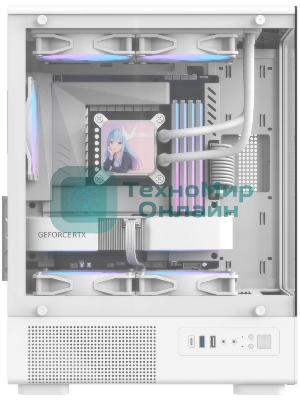 Корпус Formula Crystal Z1CM v2 белый без БП mATX 5x120мм 1xUSB3.0 audio bott PSU