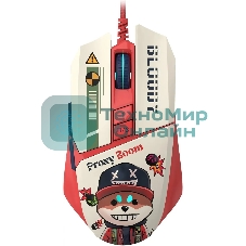 Мышь проводная A4Tech Bloody W63 Max Proxy Boom бежевый/красный, 12000 dpi, USB, кнопки - 9