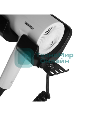 Фен Centek CT-2252 белый/черный, 1600 Вт, ионизация