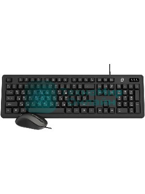 Комплект клавиатура+мышь Oklick S605 проводной, USB, 2400 DPI, чёрный