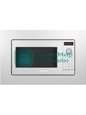 Встраиваемая микроволновая печь Bosch BEL653MW3 белый, 25 л, 800 Вт, переключатели - поворотный механизм/сенсор