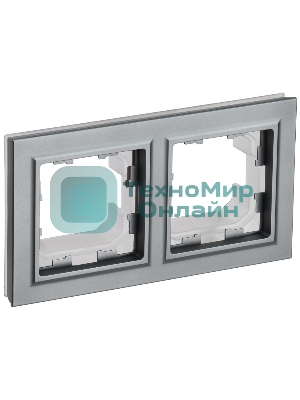 Рамка 2-местная IEK BRITE РУ-2-БрС-44 IP44 сталь