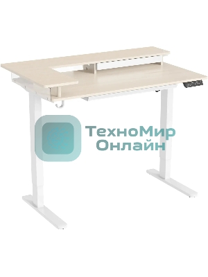 Стол для компьютера Cactus CS-EDL-DWT столешница ДСП светлый дуб каркас белый 120x71x60см