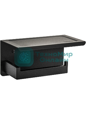 Держатель туалетной бумаги из нержавеющей стали BRIMIX 79920, антивандальный, с полочкой, квадратный профиль, черный.