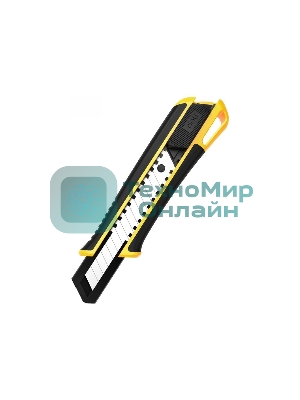 Технический нож Deli DL003H 18 мм, лезвие SK5, ударопрочный корпус, автоматическая блокировка, прорезиненная рукоятка