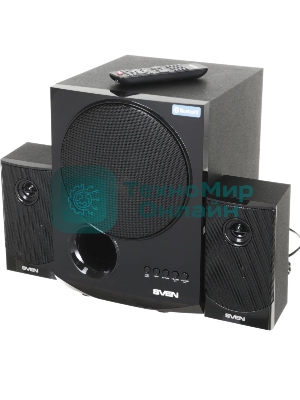 Акустическая система 2.1 SVEN MS-2080/70 Watt/~220V 50Hz/FM-тюнер, USB/SD, дисплей/BLUETOOTH/ПДУ/Black