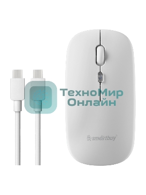 Мышь беспроводная Dual BT+USB с зарядкой Smartbuy X31 белая (SBM731DW) /100.  