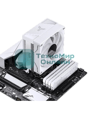 Кулер для процессора JONSBO CR-1000 V2 PRO ARGB (230W, 4-pin PWM, 157мм, Al/Cu, 6x6мм, ARGB, 1x120мм, 59.48CFM, 32.0dBA, 1500RPM, S: 1700/1200/115X, AM4/AM5 белый)