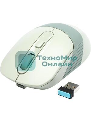 Мышь беспроводная A4Tech Fstyler FB10C зеленый, 2000 dpi, радиоканал, Bluetooth, USB, кнопки - 4