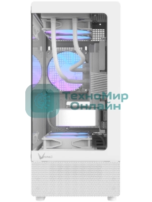 Корпус Formula Crystal Z1CM v2 белый без БП mATX 5x120мм 1xUSB3.0 audio bott PSU