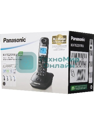 Телефон беспроводной (DECT) Panasonic KX-TG2511RUT (титан) АОН, Caller ID,спикерфон на трубке,переход в Эко режим одним нажатием