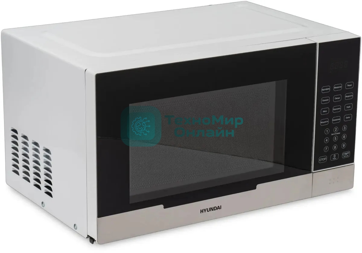 Микроволновая печь Hyundai HYM-D2075 белый/черный, 23 л, 800 Вт, переключатели - сенсор