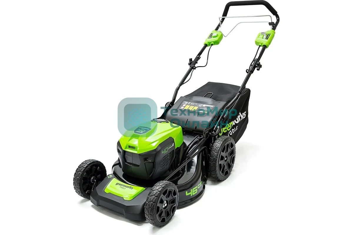 Газонокосилка аккумуляторная GreenWorks GD40LM46SP 40В, 46см, самоходная (без аккумуляторной батареи и зарядного устройства) (2506807)